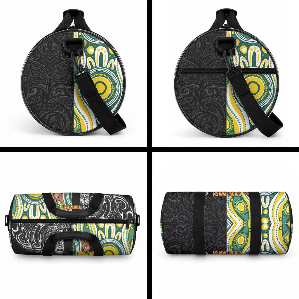 Custom Australia vs New Zealand Duffle Bag Rugby Rivalry Two Nations One Battle