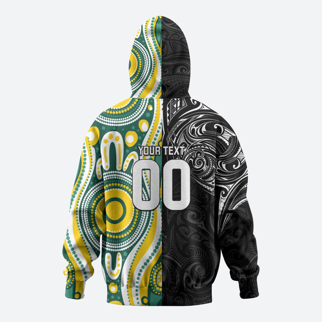 Custom Australia vs New Zealand Hoodie Rugby Rivalry Two Nations One Battle