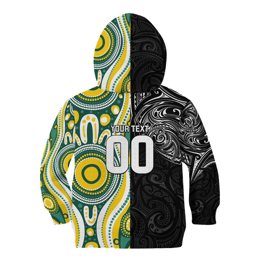 Custom Australia vs New Zealand Kid Hoodie Rugby Rivalry Two Nations One Battle