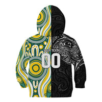 Custom Australia vs New Zealand Kid Hoodie Rugby Rivalry Two Nations One Battle
