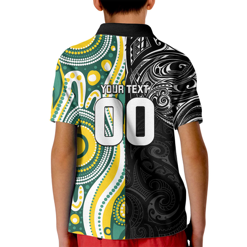 Custom Australia vs New Zealand Kid Polo Shirt Rugby Rivalry Two Nations One Battle