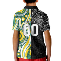 Custom Australia vs New Zealand Kid Polo Shirt Rugby Rivalry Two Nations One Battle