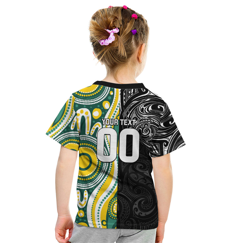 Custom Australia vs New Zealand Kid T Shirt Rugby Rivalry Two Nations One Battle