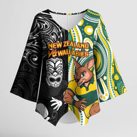 Custom Australia vs New Zealand Kimono Sleeve Blouse Rugby Rivalry Two Nations One Battle