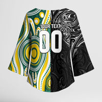 Custom Australia vs New Zealand Kimono Sleeve Blouse Rugby Rivalry Two Nations One Battle