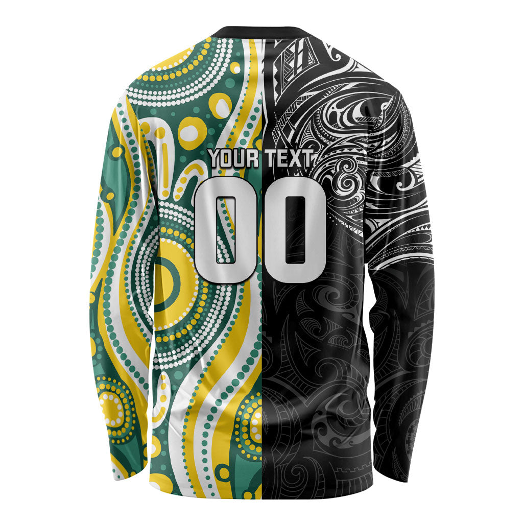 Custom Australia vs New Zealand Long Sleeve Shirt Rugby Rivalry Two Nations One Battle