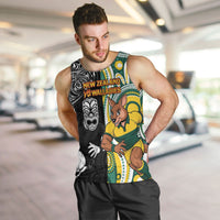 Custom Australia vs New Zealand Men Tank Top Rugby Rivalry Two Nations One Battle