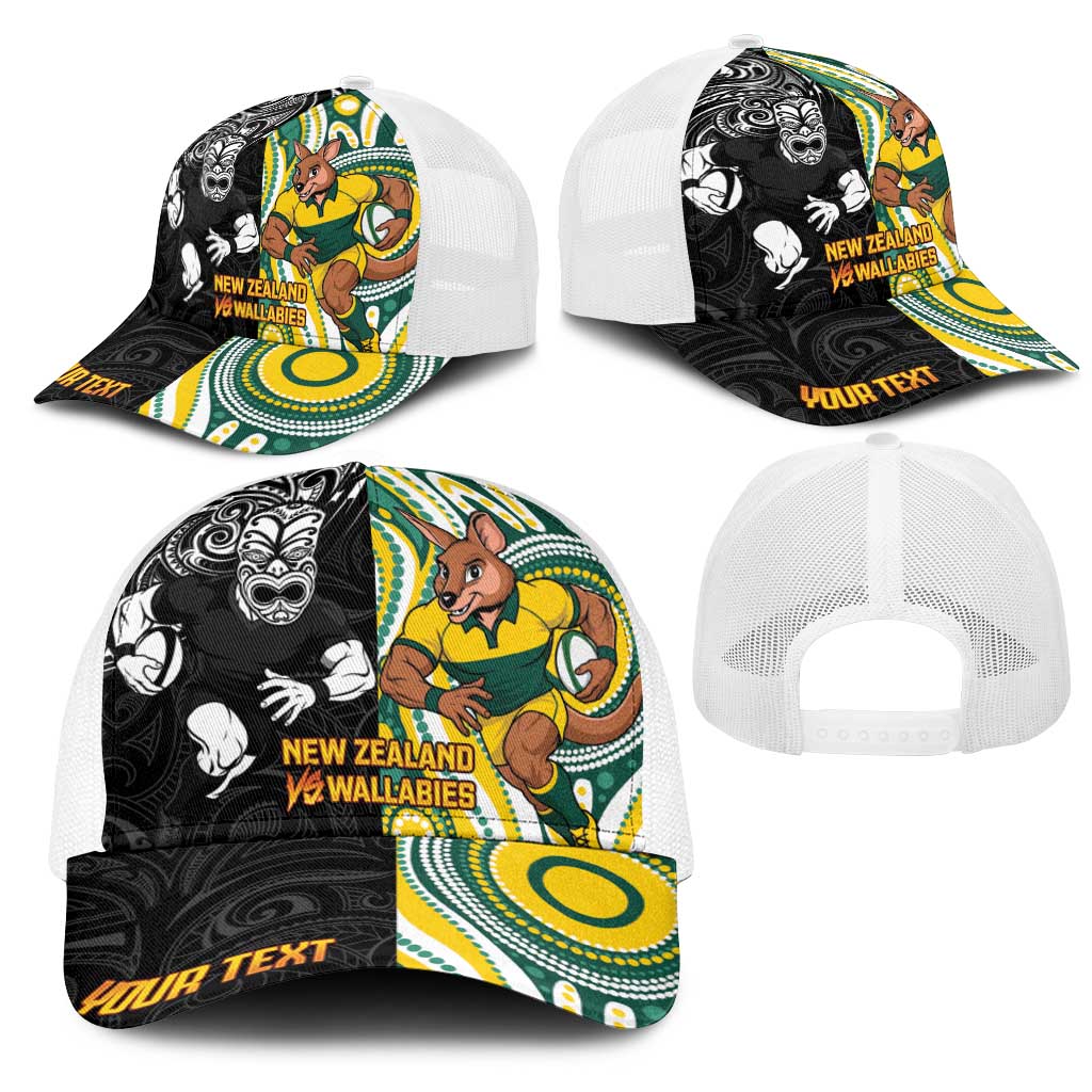 Personalised Australia vs New Zealand Mesh Trucker Cap Rugby Rivalry Two Nations One Battle