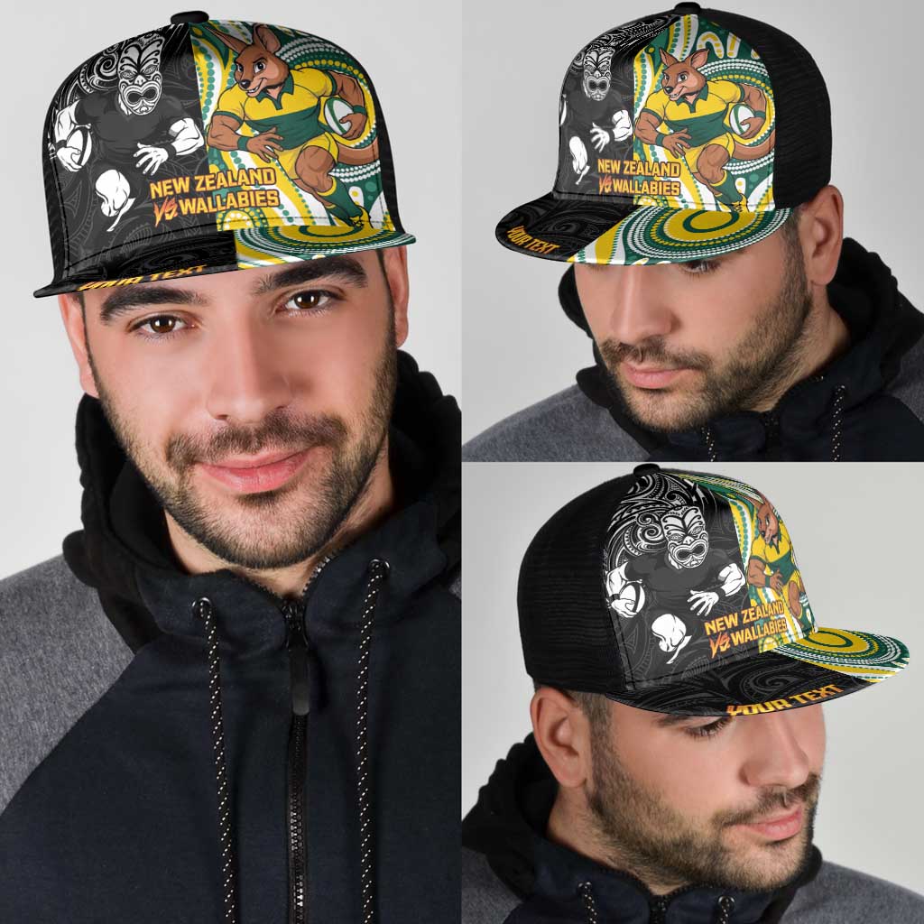 Personalised Australia vs New Zealand Mesh Trucker Cap Rugby Rivalry Two Nations One Battle