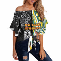 Custom Australia vs New Zealand Off Shoulder Wrap Waist Top Rugby Rivalry Two Nations One Battle