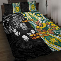 Custom Australia vs New Zealand Quilt Bed Set Rugby Rivalry Two Nations One Battle