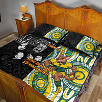 Custom Australia vs New Zealand Quilt Bed Set Rugby Rivalry Two Nations One Battle