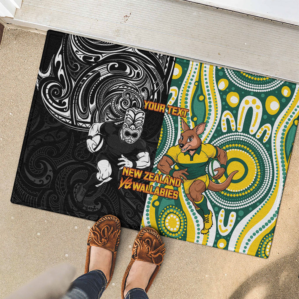 Custom Australia vs New Zealand Rubber Doormat Rugby Rivalry Two Nations One Battle