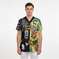 Custom Australia vs New Zealand Scrub Top Rugby Rivalry Two Nations One Battle