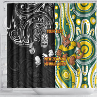 Custom Australia vs New Zealand Shower Curtain Rugby Rivalry Two Nations One Battle