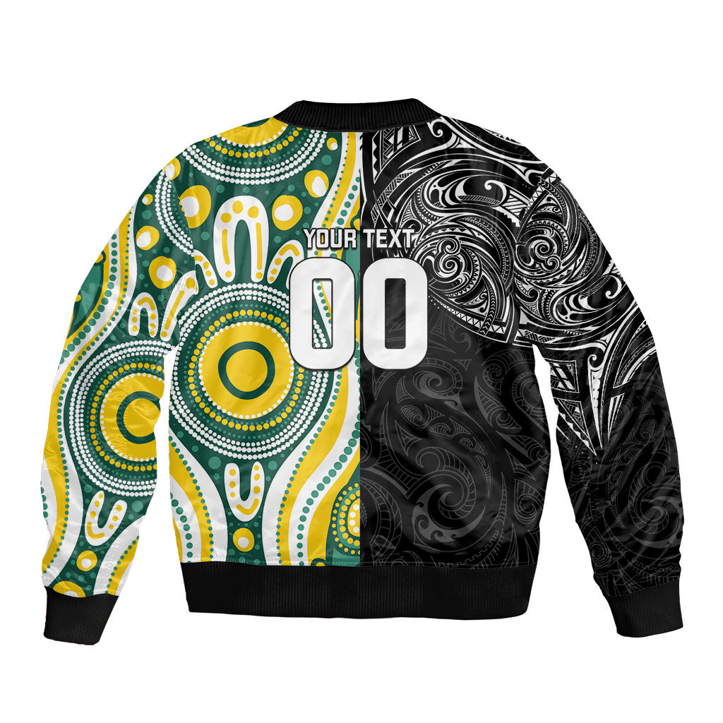Custom Australia vs New Zealand Sleeve Zip Bomber Jacket Rugby Rivalry Two Nations One Battle
