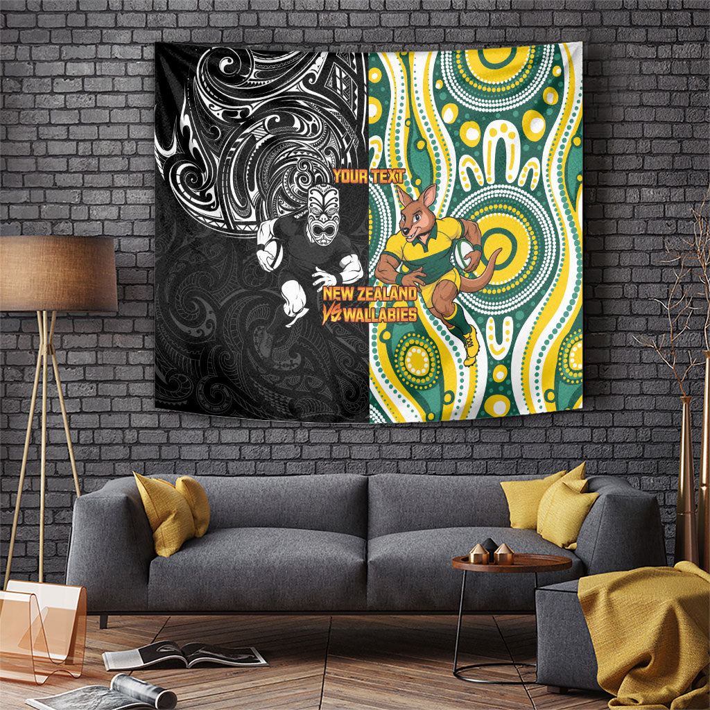 Custom Australia vs New Zealand Tapestry Rugby Rivalry Two Nations One Battle