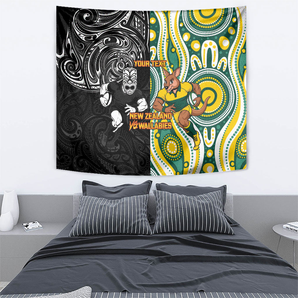 Custom Australia vs New Zealand Tapestry Rugby Rivalry Two Nations One Battle