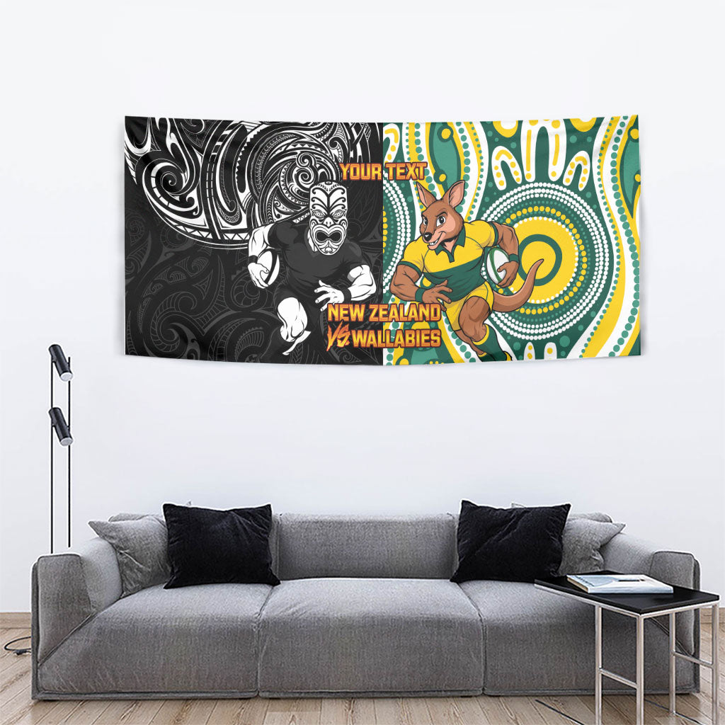 Custom Australia vs New Zealand Tapestry Rugby Rivalry Two Nations One Battle