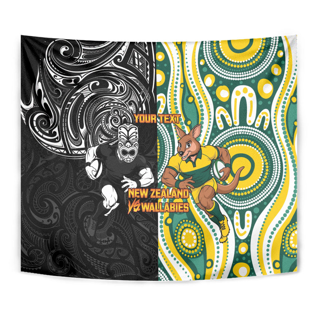 Custom Australia vs New Zealand Tapestry Rugby Rivalry Two Nations One Battle