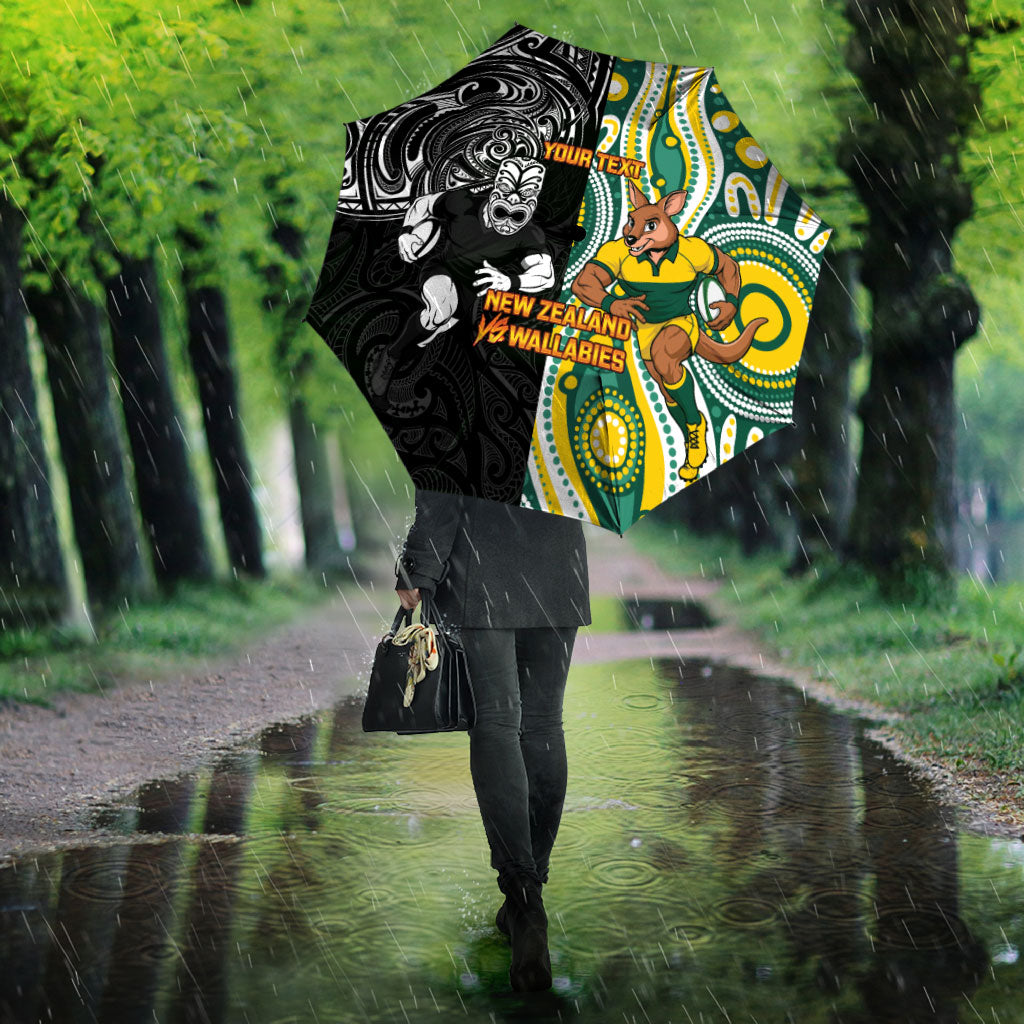 Custom Australia vs New Zealand Umbrella Rugby Rivalry Two Nations One Battle