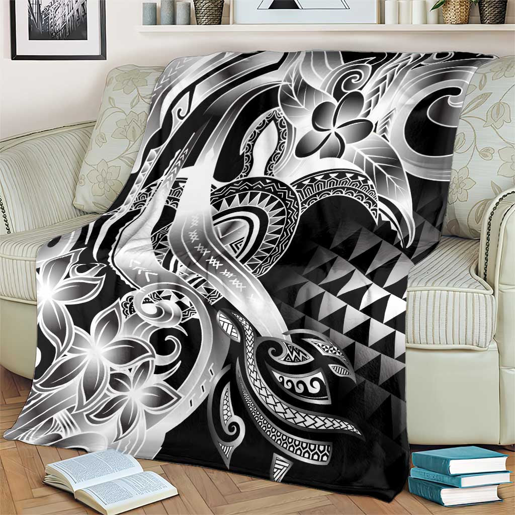 Aloha Black Tribal Honu Tattoo Blanket