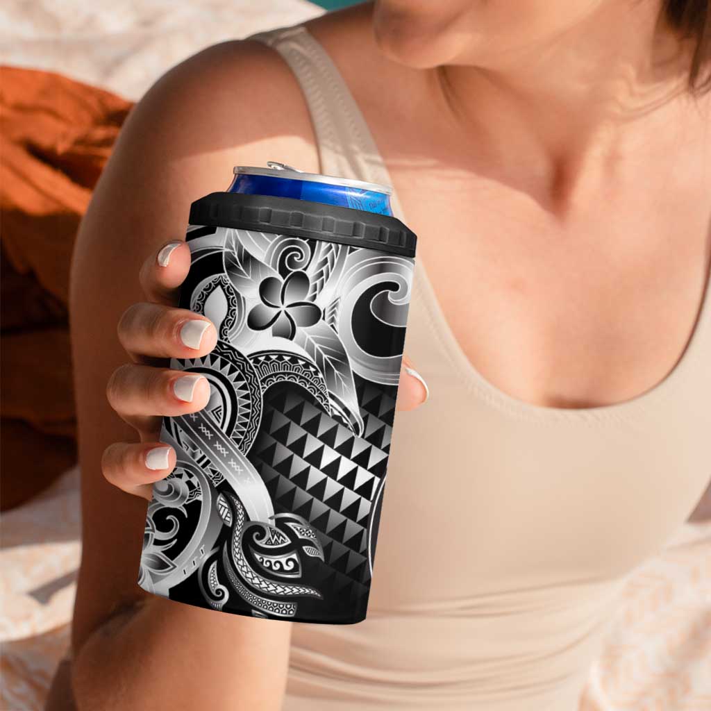 Aloha Black Tribal Honu Tattoo 4 in 1 Can Cooler Tumbler