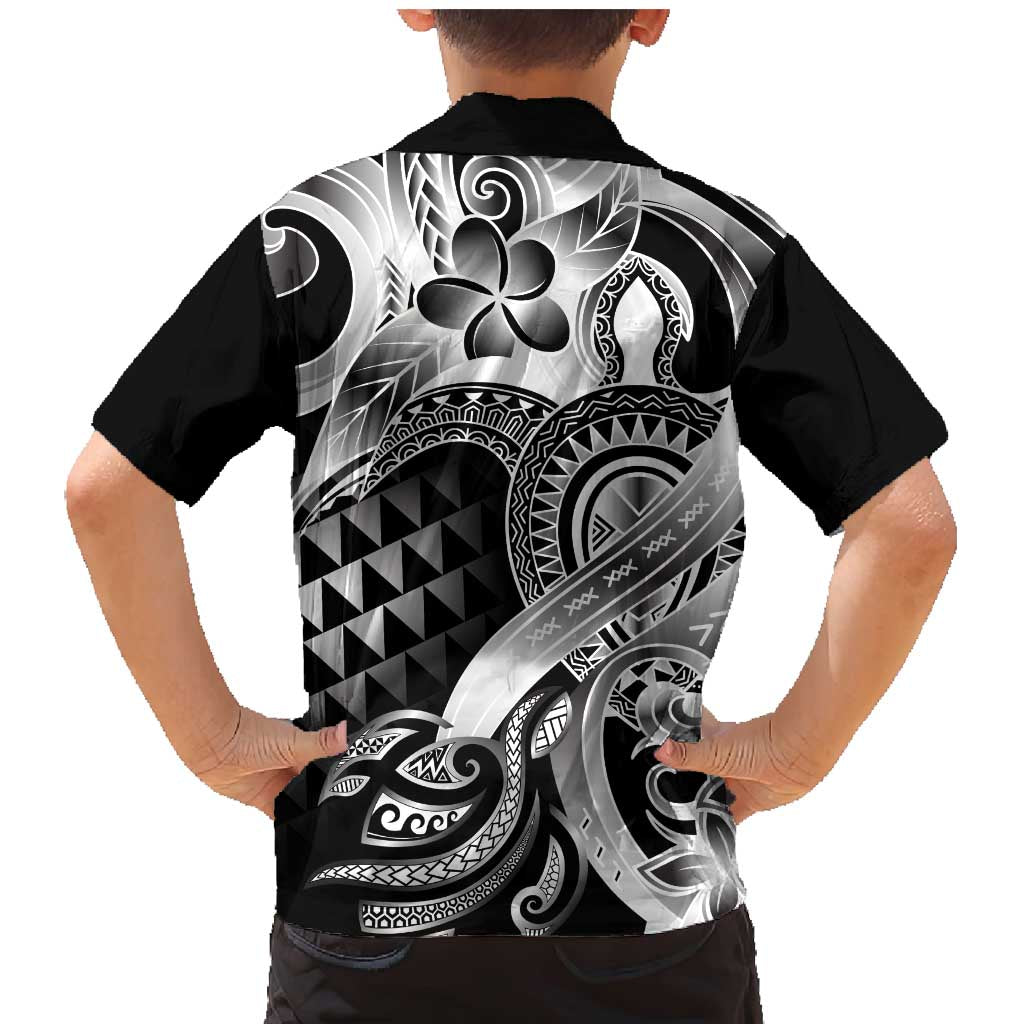 Aloha Black Tribal Honu Tattoo Family Matching Mermaid Dress and Hawaiian Shirt LT9 - Polynesian Pride