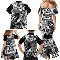 Aloha Black Tribal Honu Tattoo Family Matching Mermaid Dress and Hawaiian Shirt LT9 - Polynesian Pride