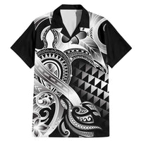 Aloha Black Tribal Honu Tattoo Family Matching Mermaid Dress and Hawaiian Shirt LT9 Dad's Shirt - Short Sleeve Black - Polynesian Pride