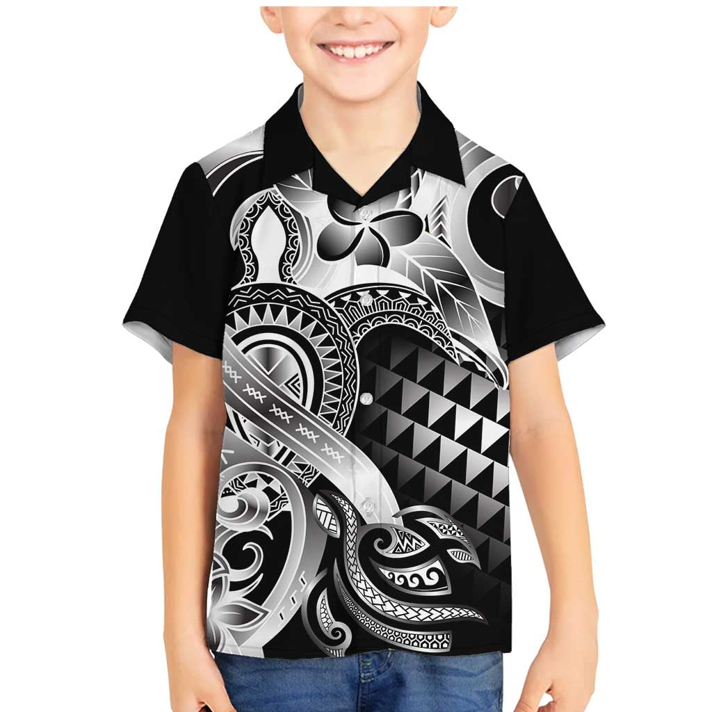 Aloha Black Tribal Honu Tattoo Family Matching Mermaid Dress and Hawaiian Shirt LT9 Son's Shirt Black - Polynesian Pride
