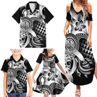 Aloha Black Tribal Honu Tattoo Family Matching Summer Maxi Dress and Hawaiian Shirt LT9 - Polynesian Pride