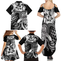 Aloha Black Tribal Honu Tattoo Family Matching Summer Maxi Dress and Hawaiian Shirt LT9 - Polynesian Pride
