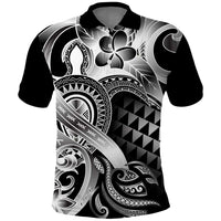 Aloha Black Tribal Honu Tattoo Polo Shirt LT9 Black - Polynesian Pride