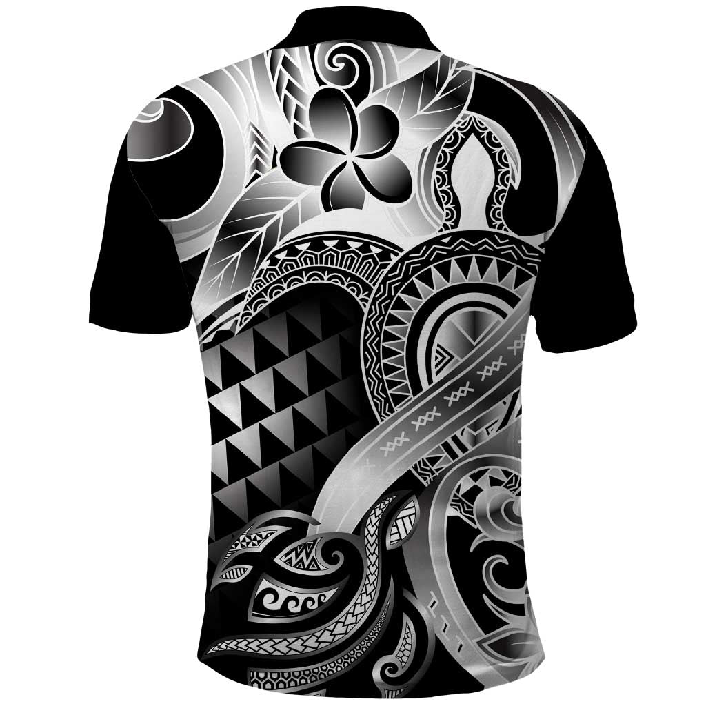 Aloha Black Tribal Honu Tattoo Polo Shirt LT9 - Polynesian Pride