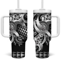 Aloha Black Tribal Honu Tattoo Tumbler With Handle LT9 One Size: 40 oz Black - Polynesian Pride