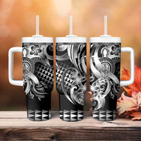 Aloha Black Tribal Honu Tattoo Tumbler With Handle LT9 - Polynesian Pride