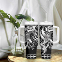 Aloha Black Tribal Honu Tattoo Tumbler With Handle LT9 - Polynesian Pride