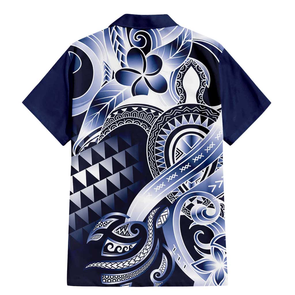 Aloha Blue Tribal Honu Tattoo Family Matching Mermaid Dress and Hawaiian Shirt LT9 - Polynesian Pride