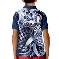 Aloha Blue Tribal Honu Tattoo Kid Polo Shirt LT9 - Polynesian Pride