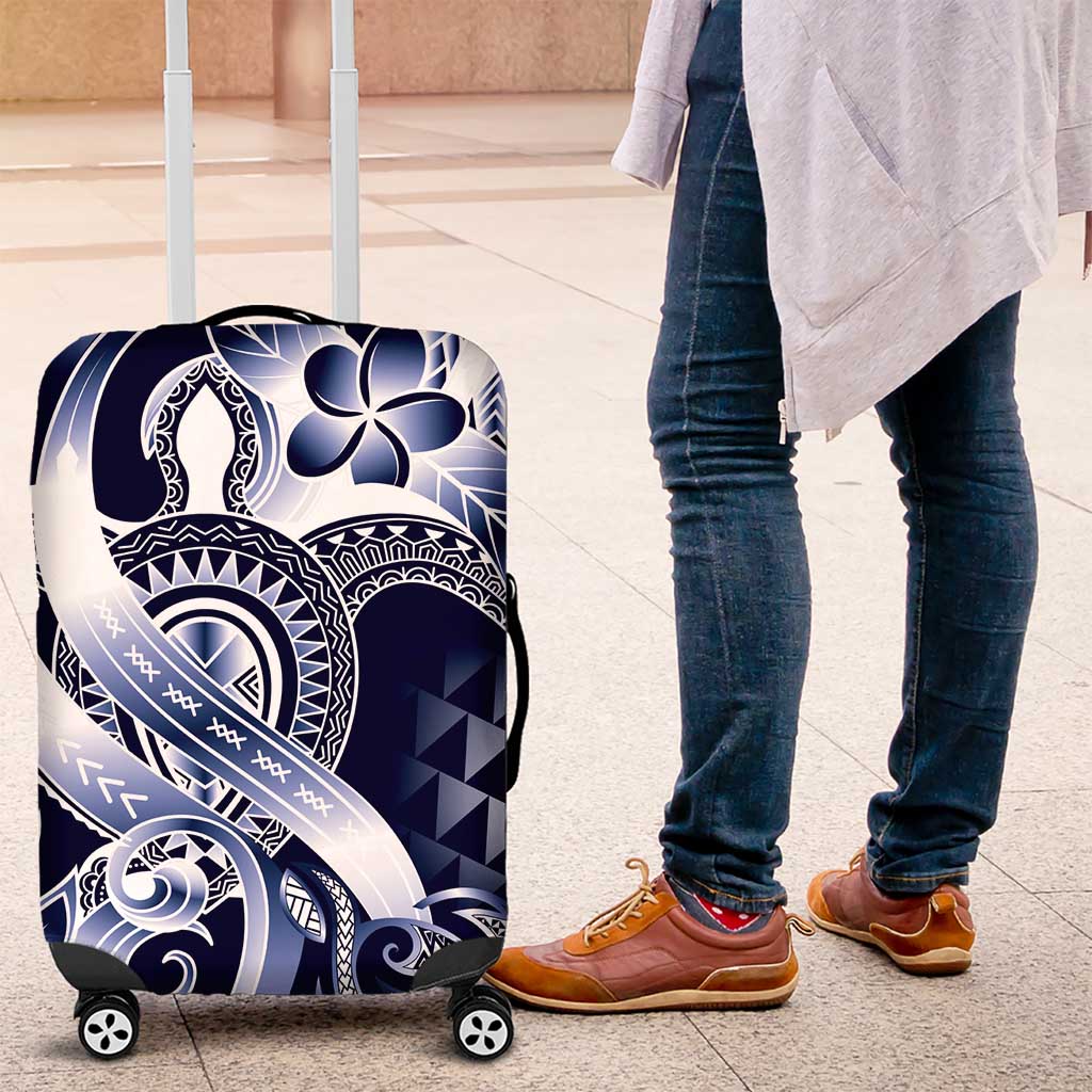 Aloha Blue Tribal Honu Tattoo Luggage Cover LT9 Blue - Polynesian Pride