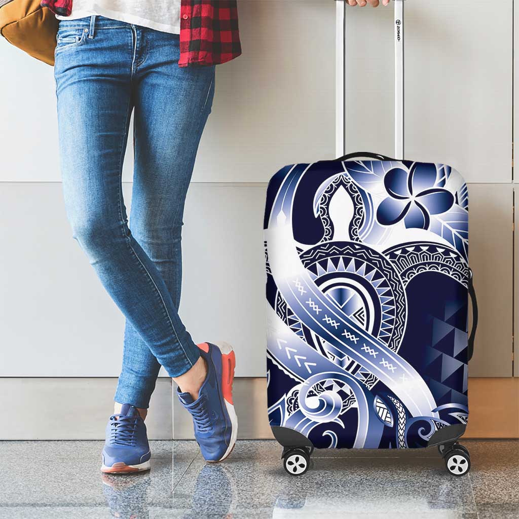 Aloha Blue Tribal Honu Tattoo Luggage Cover LT9 - Polynesian Pride