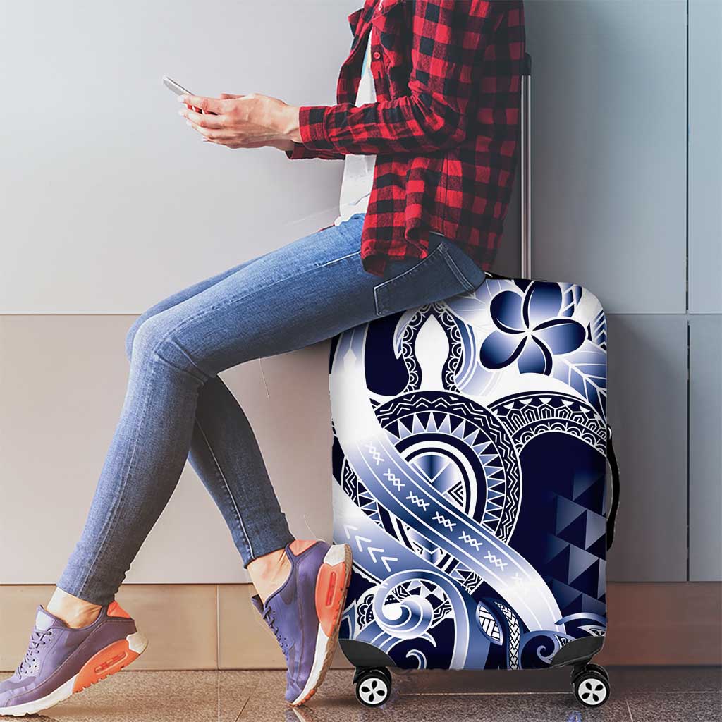 Aloha Blue Tribal Honu Tattoo Luggage Cover LT9 - Polynesian Pride