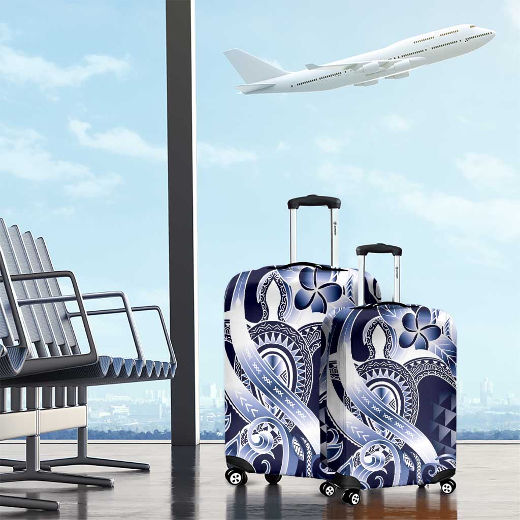 Aloha Blue Tribal Honu Tattoo Luggage Cover LT9 - Polynesian Pride