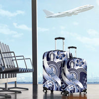 Aloha Blue Tribal Honu Tattoo Luggage Cover LT9 - Polynesian Pride