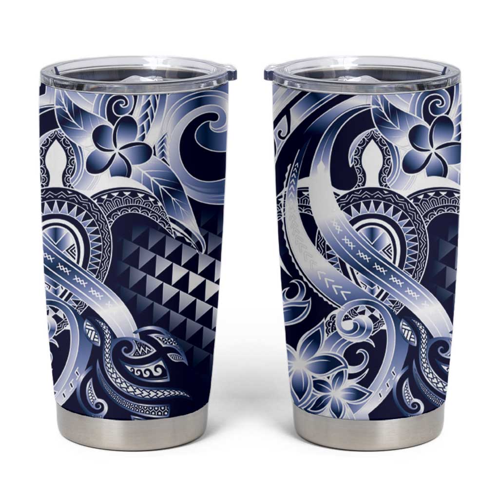 Aloha Blue Tribal Honu Tattoo Tumbler Cup LT9 Blue - Polynesian Pride