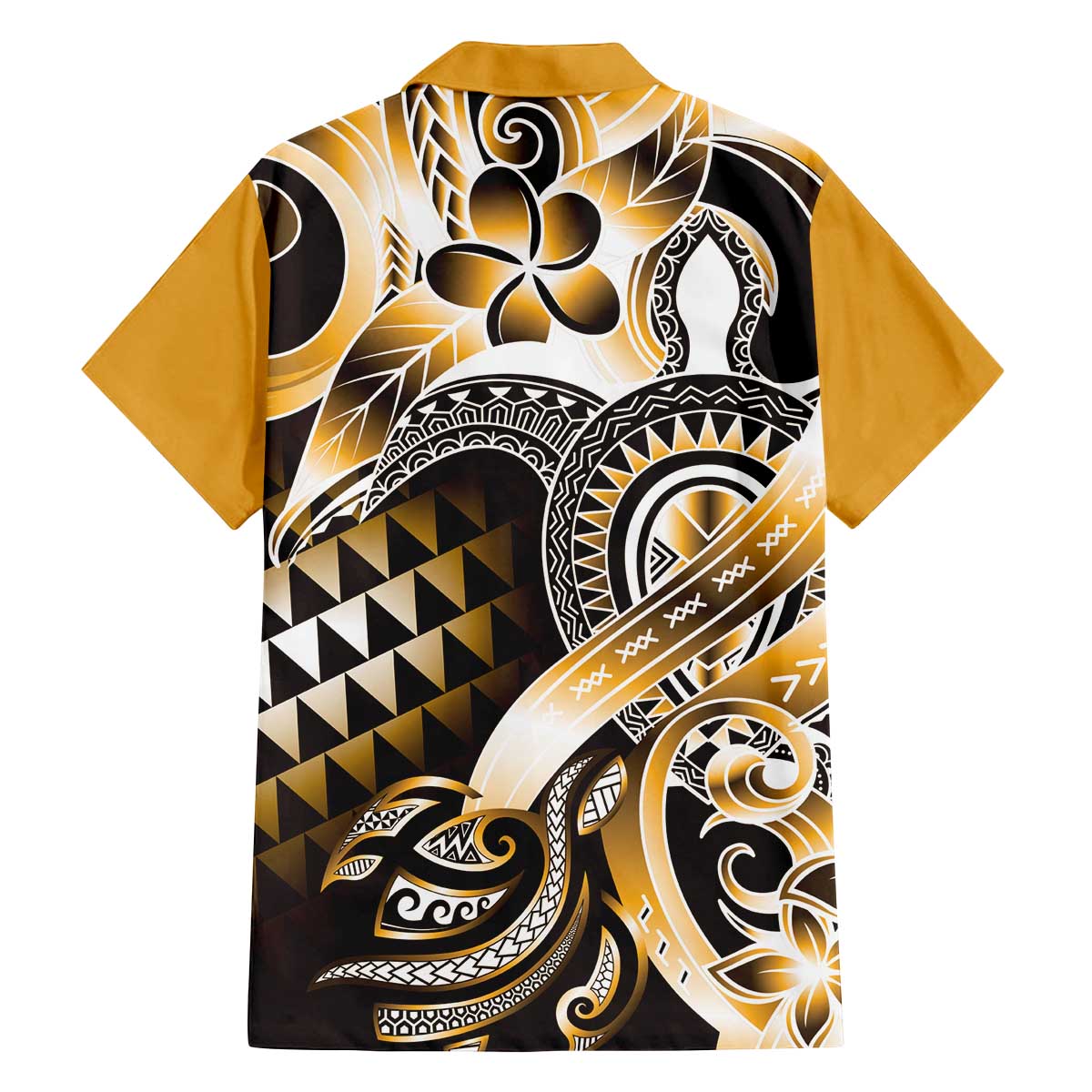 Aloha Gold Tribal Honu Tattoo Family Matching Off The Shoulder Long Sleeve Dress and Hawaiian Shirt LT9 - Polynesian Pride