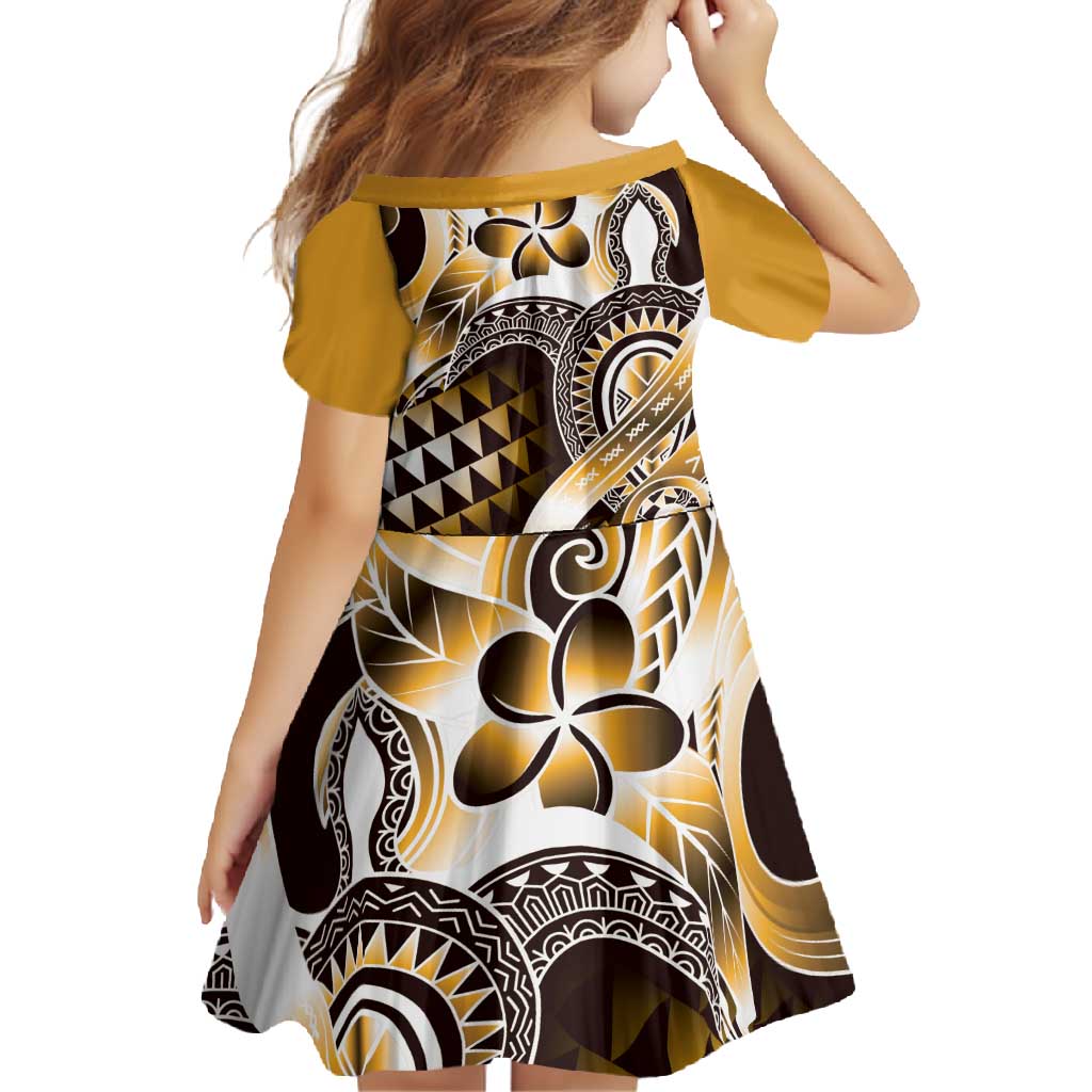 Aloha Gold Tribal Honu Tattoo Family Matching Summer Maxi Dress and Hawaiian Shirt LT9 - Polynesian Pride