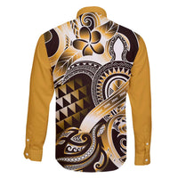 Aloha Gold Tribal Honu Tattoo Family Matching Tank Maxi Dress and Hawaiian Shirt LT9 - Polynesian Pride