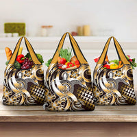 Aloha Gold Tribal Honu Tattoo Grocery Bag